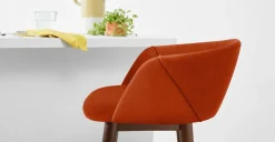 Taburete alto Lule – Terciopelo naranja llama