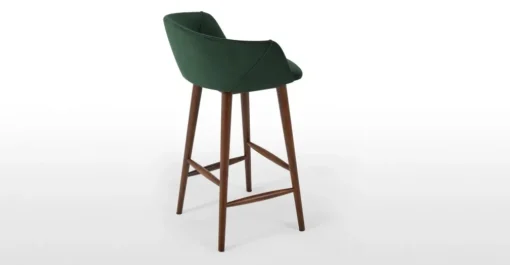 Taburete alto Lule – Terciopelo verde pino