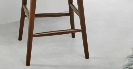 Taburete alto Lule – Terciopelo naranja llama
