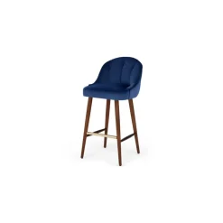 Taburete alto Margot – Terciopelo azul eléctrico