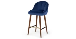 Taburete alto Margot – Terciopelo azul eléctrico