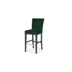 Taburete de bar Flynn – Terciopelo verde pino y negro