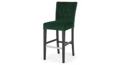 Taburete de bar Flynn – Terciopelo verde pino y negro