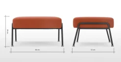 Taburete Knox – Naranja retro
