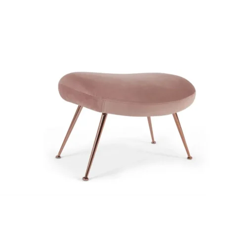 Taburete Moby – Terciopelo rosa vintage