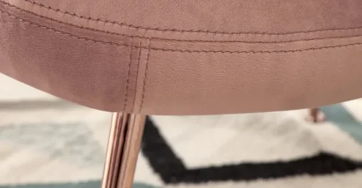 Taburete Moby – Terciopelo rosa vintage