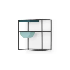 Unidad de almacenamiento para comedor Poppy – Metal y cristal