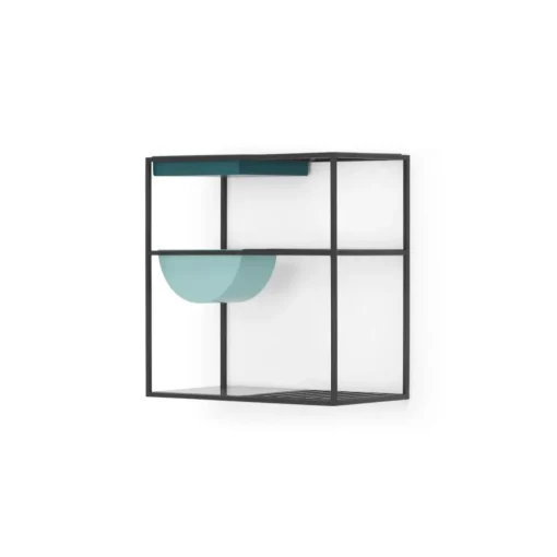 Unidad de almacenamiento para comedor Poppy – Metal y cristal