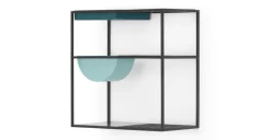 Unidad de almacenamiento para comedor Poppy – Metal y cristal