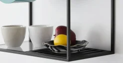 Unidad de almacenamiento para comedor Poppy – Metal y cristal
