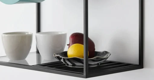 Unidad de almacenamiento para comedor Poppy – Metal y cristal