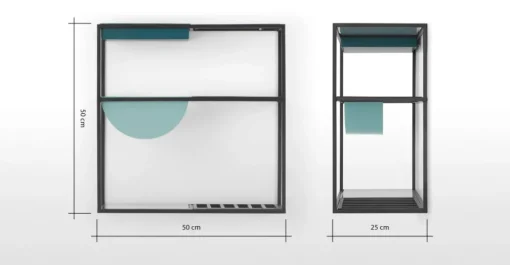 Unidad de almacenamiento para comedor Poppy – Metal y cristal