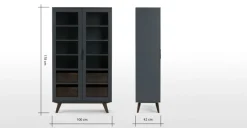 Vitrina Aveiro – Gris y cristal