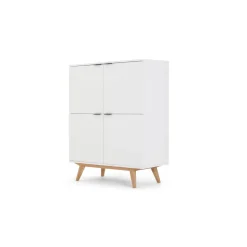 Vitrina Aveiro – Roble Natural y Blanco