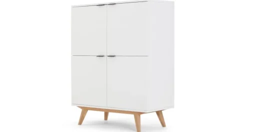 Vitrina Aveiro – Roble Natural y Blanco