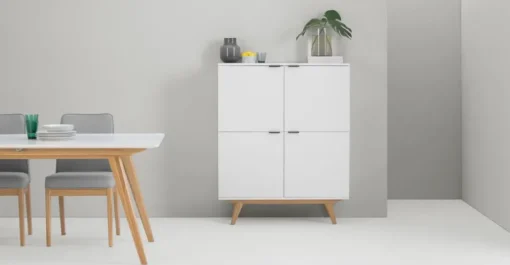 Vitrina Aveiro – Roble Natural y Blanco