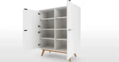 Vitrina Aveiro – Roble Natural y Blanco