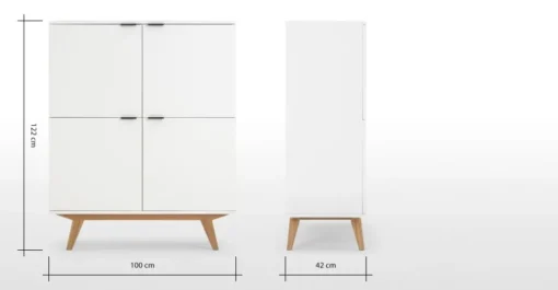 Vitrina Aveiro – Roble Natural y Blanco