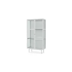 Vitrina de almacenamiento Marden – Blanco y cristal