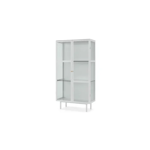 Vitrina de almacenamiento Marden – Blanco y cristal