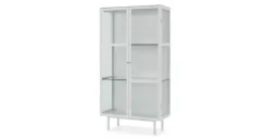 Vitrina de almacenamiento Marden – Blanco y cristal