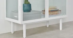 Vitrina de almacenamiento Marden – Blanco y cristal