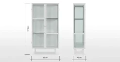 Vitrina de almacenamiento Marden – Blanco y cristal