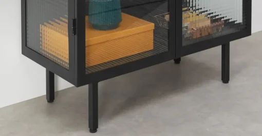 Vitrina Marden – Gris carbón y cristal