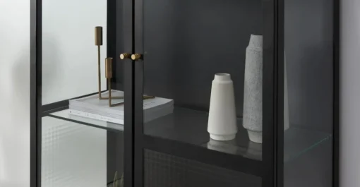 Vitrina Marden – Gris carbón y cristal