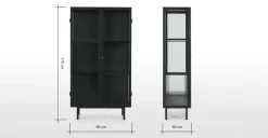 Vitrina Marden – Gris carbón y cristal