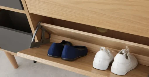 Zapatero ancho Campton – Roble y gris
