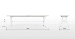 Banco Grande de Jardín Edson – Blanco