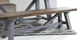 Banco grande Iona – Pino macizo y gris guijarro