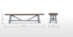 Banco grande Iona – Pino macizo y gris guijarro