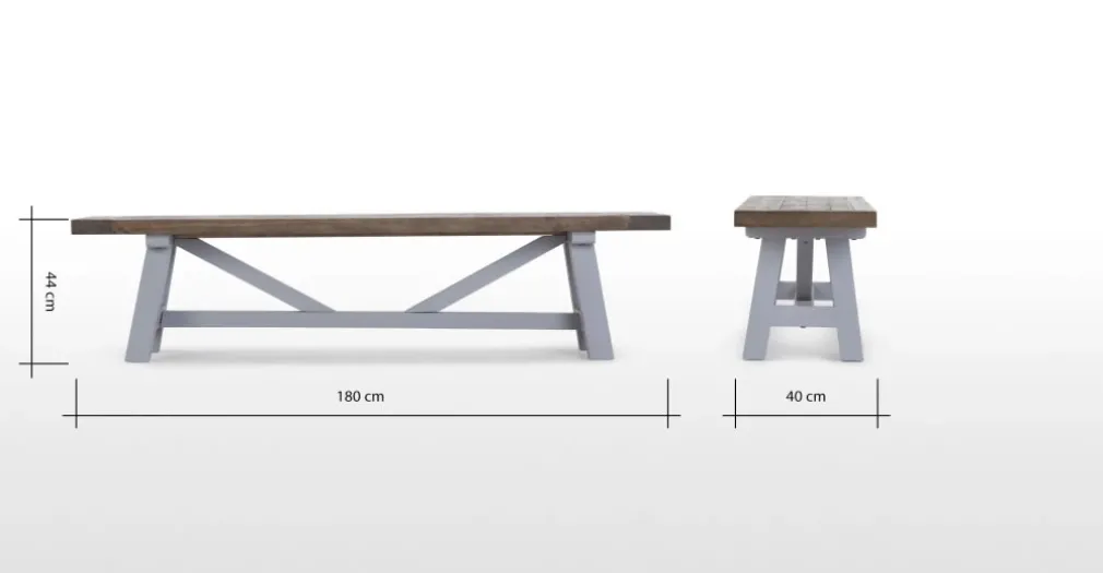 Banco grande Iona – Pino macizo y gris guijarro