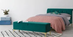 Banco otomana Linnell – Terciopelo azul espuma de mar