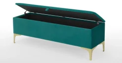 Banco otomana Linnell – Terciopelo azul espuma de mar