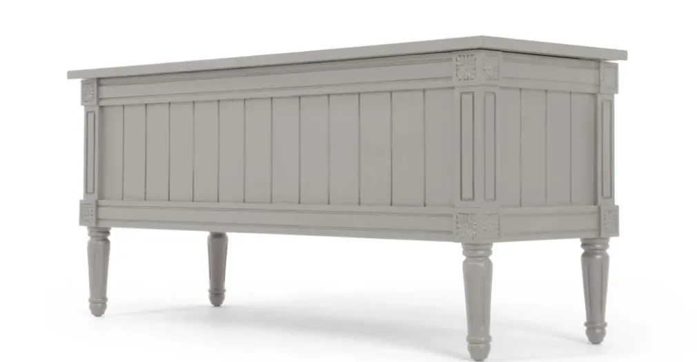 Banco otomana vintage Bourbon – Gris