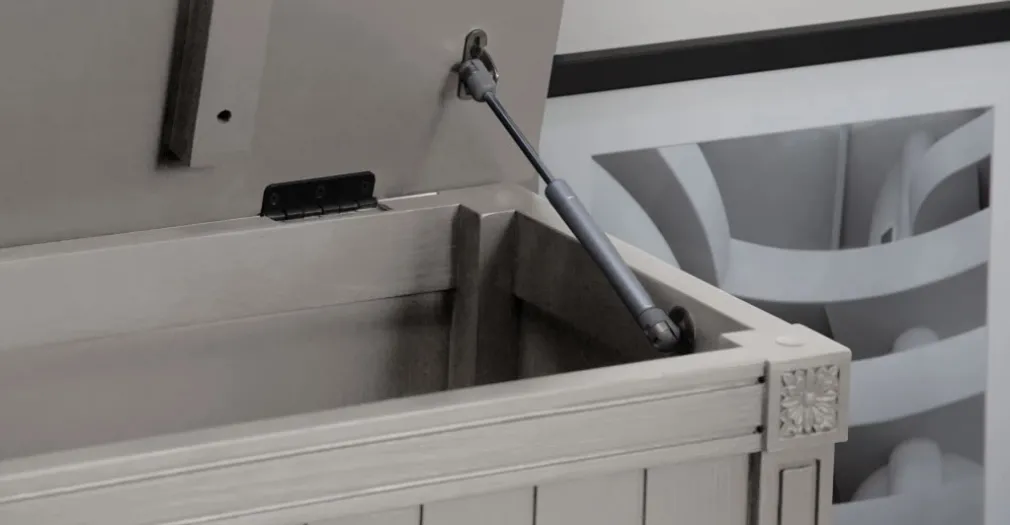 Banco otomana vintage Bourbon – Gris