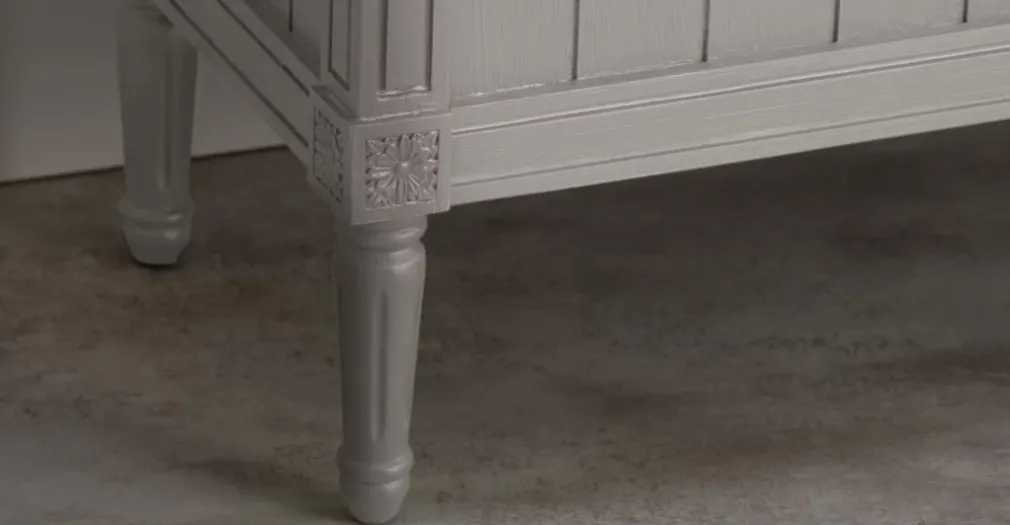 Banco otomana vintage Bourbon – Gris