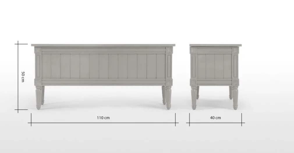 Banco otomana vintage Bourbon – Gris