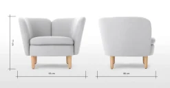 Butaca Elio – Tejido Gris Nieve