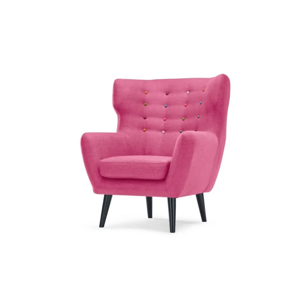 Butaca Kubrick – Rosa Chicle Con Botones de Colores