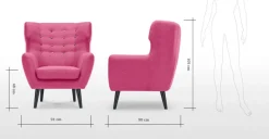 Butaca Kubrick – Rosa Chicle Con Botones de Colores