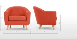 Butaca Lottie – Naranja Toscana