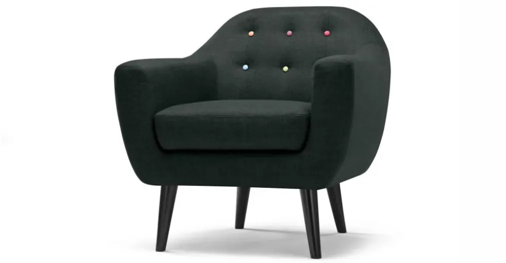 Butaca Ritchie – Gris Antracita Con Botones de Colores