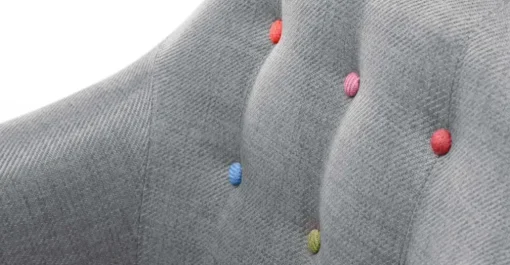 Butaca Ritchie – Gris Perla Con Botones de Colores
