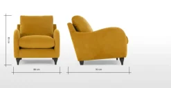 Butaca Sofía – Afelpado Cúrcuma