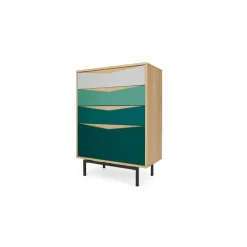 Cómoda Alta Louis – Roble y Verde