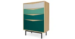 Cómoda Alta Louis – Roble y Verde